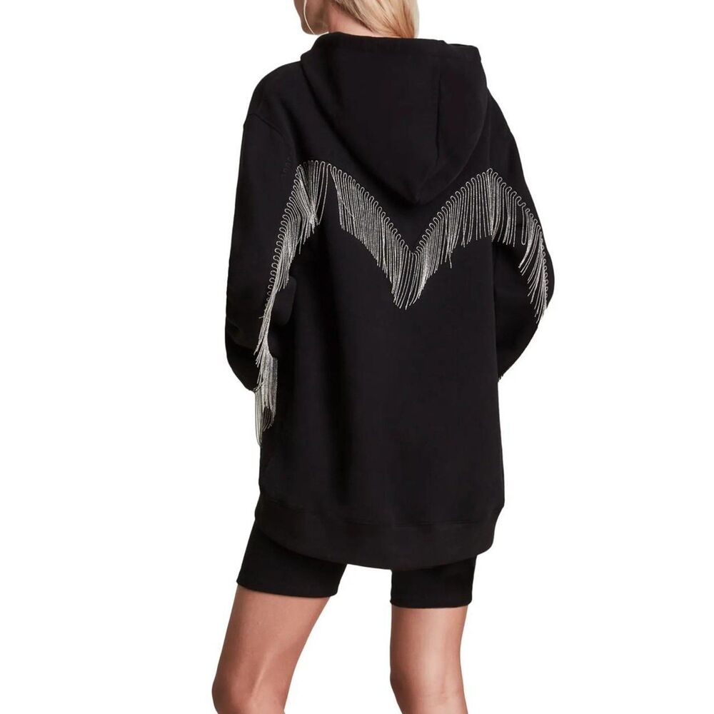 AllSaints Giselle Chain Fringe Hoodie - Large- NWOT